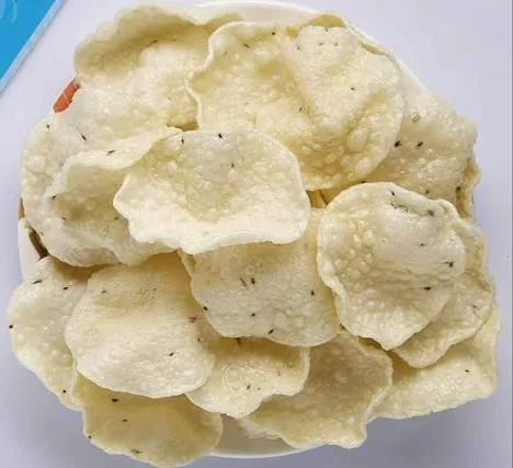 Rice papad stacked on a plate